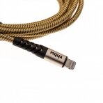 2in1 duomenų kabelis USB 2.0 Lightning, nailoninis, 1,80m, geltona - juoda