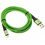 2in1 duomenų kabelis USB 2.0 Lightning, nailoninis, 1,80m