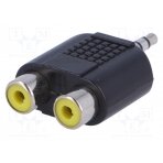 Adapter; Jack 3.5mm plug,RCA socket x2; stereo AC-010