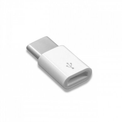 Adapteris iš USB tipo C į Micro USB, baltas 1