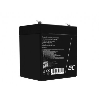 Baterija (akumuliatorius) GC UPS AGM (švino rūgšties) 12V 5.3Ah signalizacijai ir automobiliui