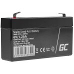 Baterija (akumuliatorius) GC VRLA AGM (švino rūgšties) 6V 1.2Ah žaislams ir signalizacijoms