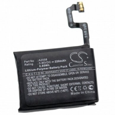 Baterija (akumuliatorius) išmaniesiems laikrodžiams Apple iWatch Serija 4 40mm A2058, 3.85V 220mAh
