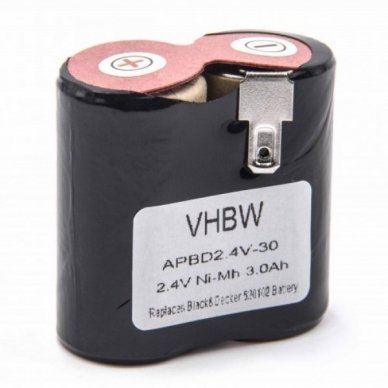 Baterija (akumuliatorius) elektriniam įrankiui Black & Decker Classic HC400 2.4V 3000mAh Ni-MH