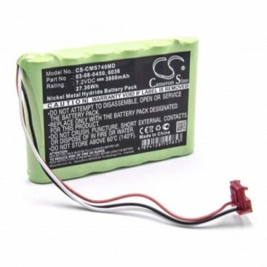 Baterija (akumuliatorius) medicininei įrangai CAS Medical 940X, NIBP 730 7.2V, NI-MH, 3800mAh