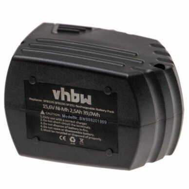 Baterija (akumuliatorius) elektriniam įrankiui Hilti SFB155 15,6V, NI-MH, 2500mAh 1