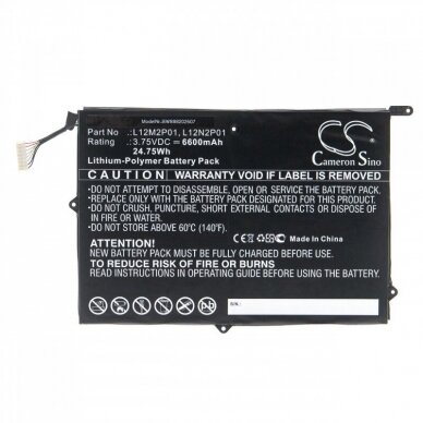 Baterija (akumuliatorius) planšetiniam kompiuteriui Lenovo ThinkPad Tablet 2 3679 10.1, Miix 10 3.75V 6600mAh