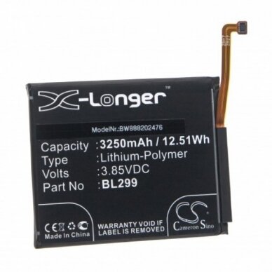 Baterija (akumuliatorius) telefonui Lenovo Z5s 3.85V 3250mAh 1