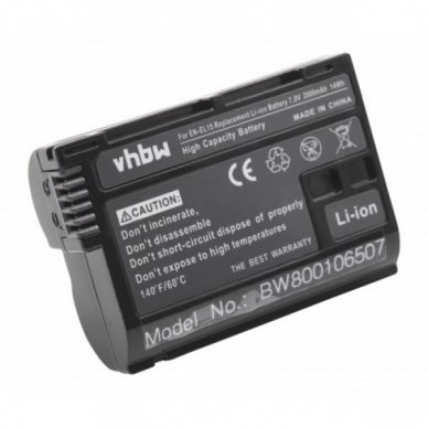 Baterija (akumuliatorius) foto-video kamerai Nikon 7.2 V (7.4 V) EN-EL15 2000mAh