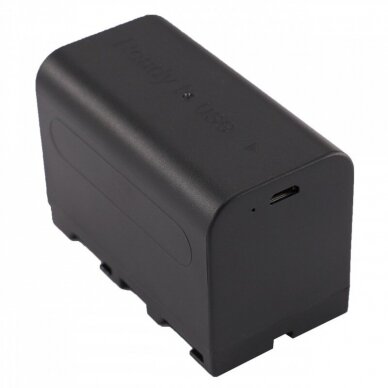 Baterija (akumuliatorius) foto-video kamerai Sony NP-F750 7.4V 4000mAh, Micro-USB jungtis 2