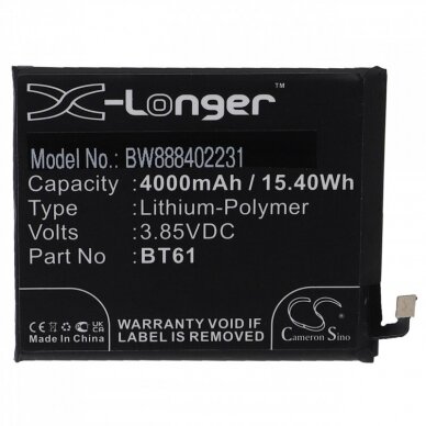 Baterija (akumuliatorius) telefonui BT61 Acer Liquid Z6 Plus 3.85V 4000mAh