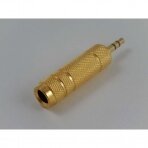 Audio adapteris auksinis 6.35mm lizdas - 3,5mm kištukas