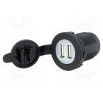 Automotive power supply; USB A socket x2; Sup.volt: 12÷24VDC A13-194B-BB3 SCI