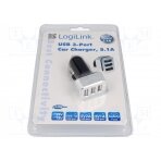 Automotive power supply; USB A socket x3; Sup.volt: 12÷24VDC PA0082 LOGILINK