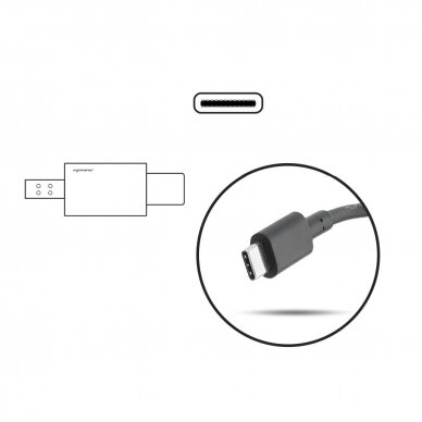 Automobilinis maitinimo adapteris (kroviklis) 65W USB type C USB-C 1