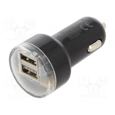 Automotive power supply; USB A socket x2; Sup.volt: 12÷24VDC EG-U2C2A-CAR-02 GEMBIRD 1
