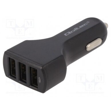 Automotive power supply; USB A socket x3; Sup.volt: 12÷24VDC QOLTEC-50027 QOLTEC 1