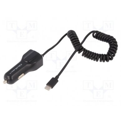 Automotive power supply; USB A socket,USB C plug; 5V/3.4A QOLTEC-50142 QOLTEC 1
