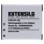 Baterija (akumuliatorius) foto-video kamerai Casio NP-120 3.7V 630mAh