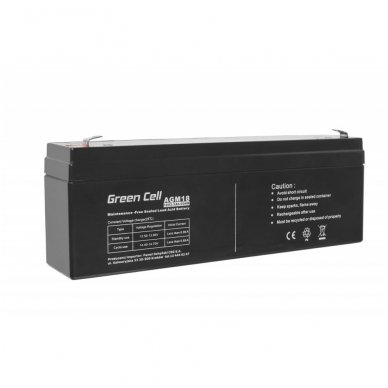 Baterija (akumuliatorius) GC UPS (AGM; VRLA) 12V 2.3Ah