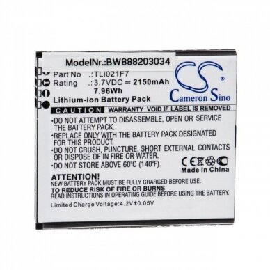 Baterija (akumuliatorius) maršrutizatoriui Alcatel EE70 3.7V 2150mAh