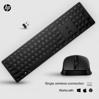 Belaidė klaviatura ir pelė (komplektas) HP 650 Wireless Keyboard and Mouse Combo 4R013AA#ABB US juoda 9