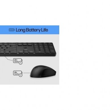 Belaidė klaviatura ir pelė (komplektas) HP 650 Wireless Keyboard and Mouse Combo 4R013AA#ABB US juoda 6