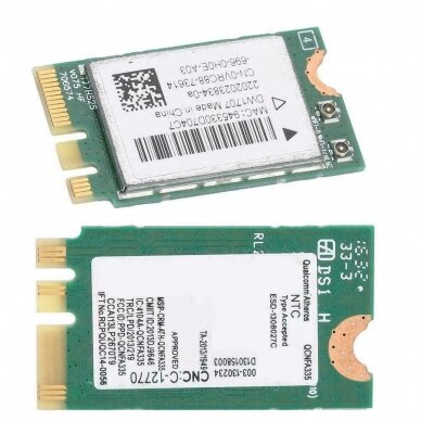 Belaidžio ryšio adapteris Dell Wireless Wi-Fi Bluetooth Card M.2 NGFF 0VRC88 DW1707 Atheros QCNFA335 802.11b/g/n (naudotas) 1