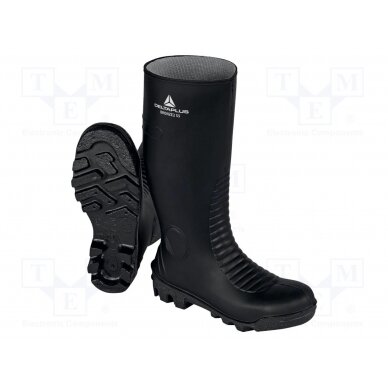 Boots; Size: 45; black; PVC; high,with metal toecap DEL-BRONZE2S5SRA45 DELTA PLUS