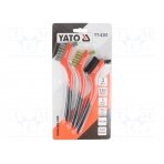Brush; wire; brass,polyamide,stainless steel; ABS; 180mm; 3pcs. YT-6351 YATO