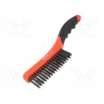Brush; wire; steel; plastic; 260mm; Number of rows: 4 YT-6332 YATO