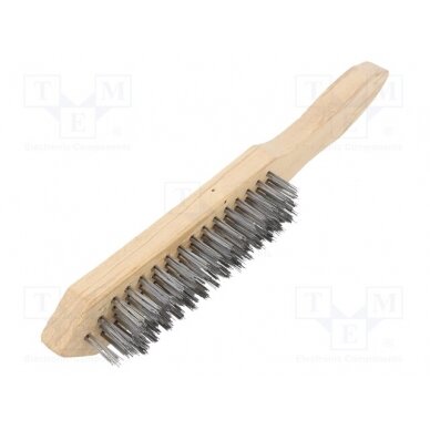 Brush; wire; zinc-plated steel; wood; Number of rows: 5 MGA-32002 MEGA 1