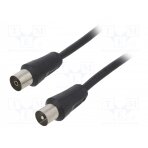 Cable; 1.8m; coaxial 9.5mm socket,coaxial 9.5mm plug; PVC; black CCV-515 GEMBIRD