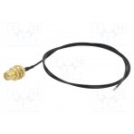 Cable; 50Ω; 0.5m; wires,SMA socket; black; straight SMA-16-0.5 ONTECK