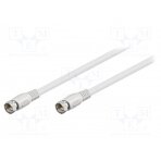 Cable; 75Ω; 0.3m; F plug,both sides; white BKF-0030 Goobay