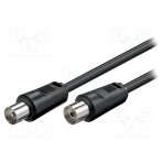 Cable; 75Ω; 0.5m; coaxial 9.5mm socket,coaxial 9.5mm plug; black AC-3C2V-0050-BK Goobay