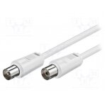 Cable; 75Ω; 1.5m; coaxial 9.5mm socket,coaxial 9.5mm plug; white AC-3C2V-0150-WH Goobay