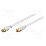 Cable; 75Ω; 1.5m; F plug "quick",both sides; white BQF-0150G Goobay