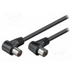 Cable; 75Ω; 1.5m; shielded, twofold; black AC-3C2V-AA-0150-BK Goobay