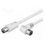 Cable; 75Ω; 1.5m; shielded, twofold; white AC-3C2V-A-0150-WH Goobay