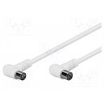 Cable; 75Ω; 1.5m; shielded, twofold; white AC-3C2V-AA-0150-WH Goobay