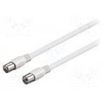 Cable; 75Ω; 1m; coaxial 9.5mm socket,coaxial 9.5mm plug; PVC SAT-M/F-0100-WH Goobay