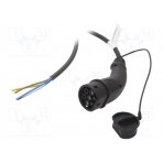 Cable: eMobility; 250V; 11kW; IP44; wires,Type 2; 5m; 32A; -30÷50°C 8811504004440A1 HARTING