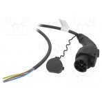 Cable: eMobility; 250V; 8kW; IP44; GB/T,wires; 5m; 32A; single-phase 8851504004440A1 HARTING