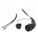 Cable: eMobility; 480V; 22kW; IP44; wires,Type 2; 5m; 32A; -30÷50°C 8813504444440A1 HARTING