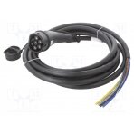 Cable: eMobility; 480V; 22kW; IP44; wires,Type 2; 5m; 32A; -30÷50°C 8813508888880A1 HARTING