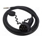 Cable: eMobility; 480V; 22kW; IP54; wires,Type 2; 5m; 32A; -30÷50°C HVCOIMBR6PF706L500 AMPHENOL