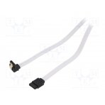 Cable: SATA; SATA plug,SATA plug angled; 0.5m; SATA III; white SAVGAK-07 SAVIO