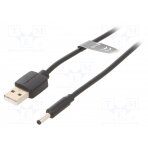 Cable; USB A plug,DC 3,5/1,35 plug; black; 1.5m; Core: Cu CEXBG VENTION