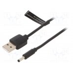 Cable; USB A plug,DC 3,5/1,35 plug; black; 1m; Core: Cu CEXBF VENTION